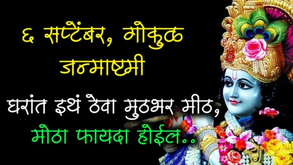 6 सप्टेंबर, गोकुळ जन्माष्टमी घरांत इथं ठेवा मुठभर मीठ, मोठा फायदा होईल..