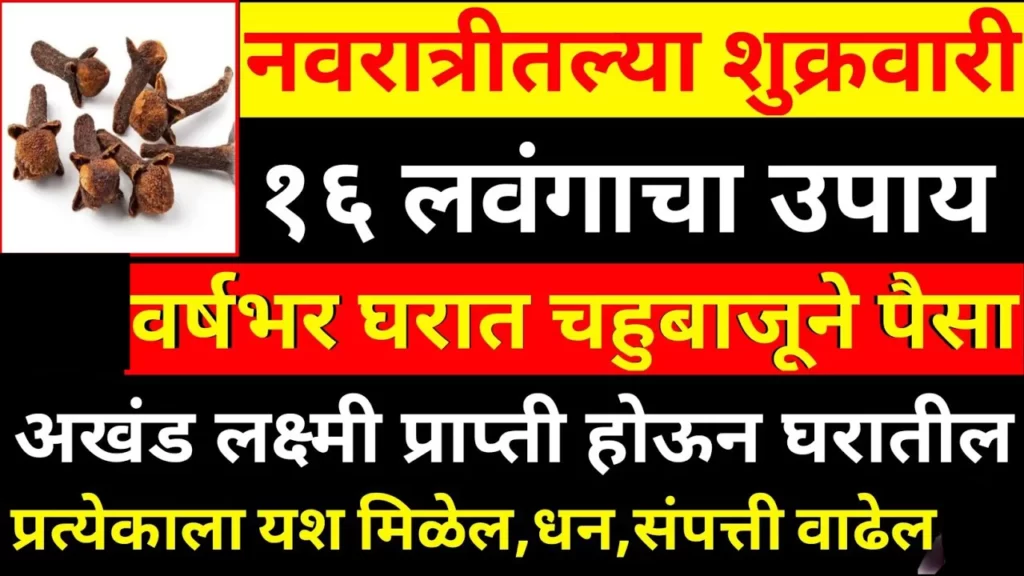 नवरात्रीतल्या शुक्रवारी 16 लवंगाचा उपाय वर्षभर घरात चहुबाजूने पैसा…